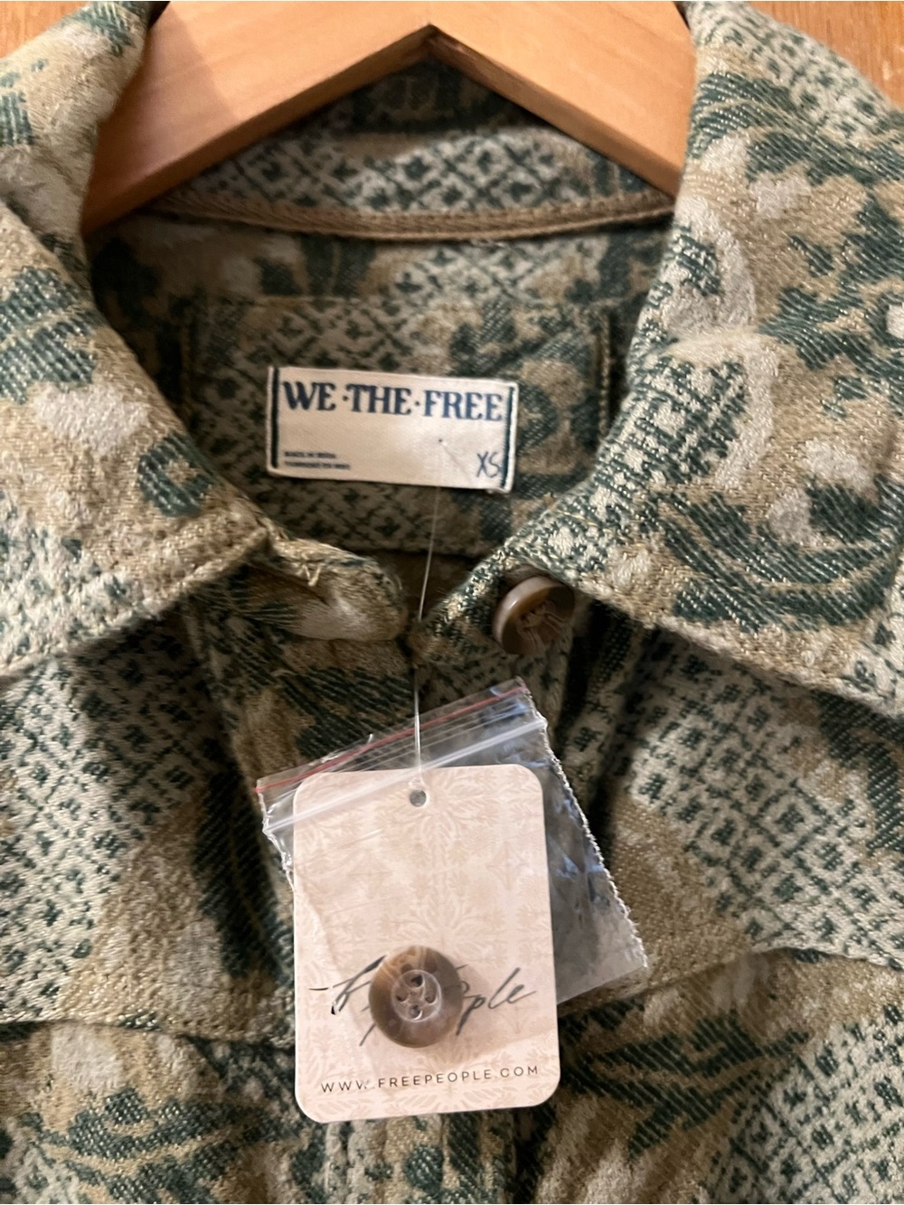 Free People We The Free Brick Lane Jacquard Maxi Shirt Jacket XS 90s Whimsigoth - Picture 6 of 13